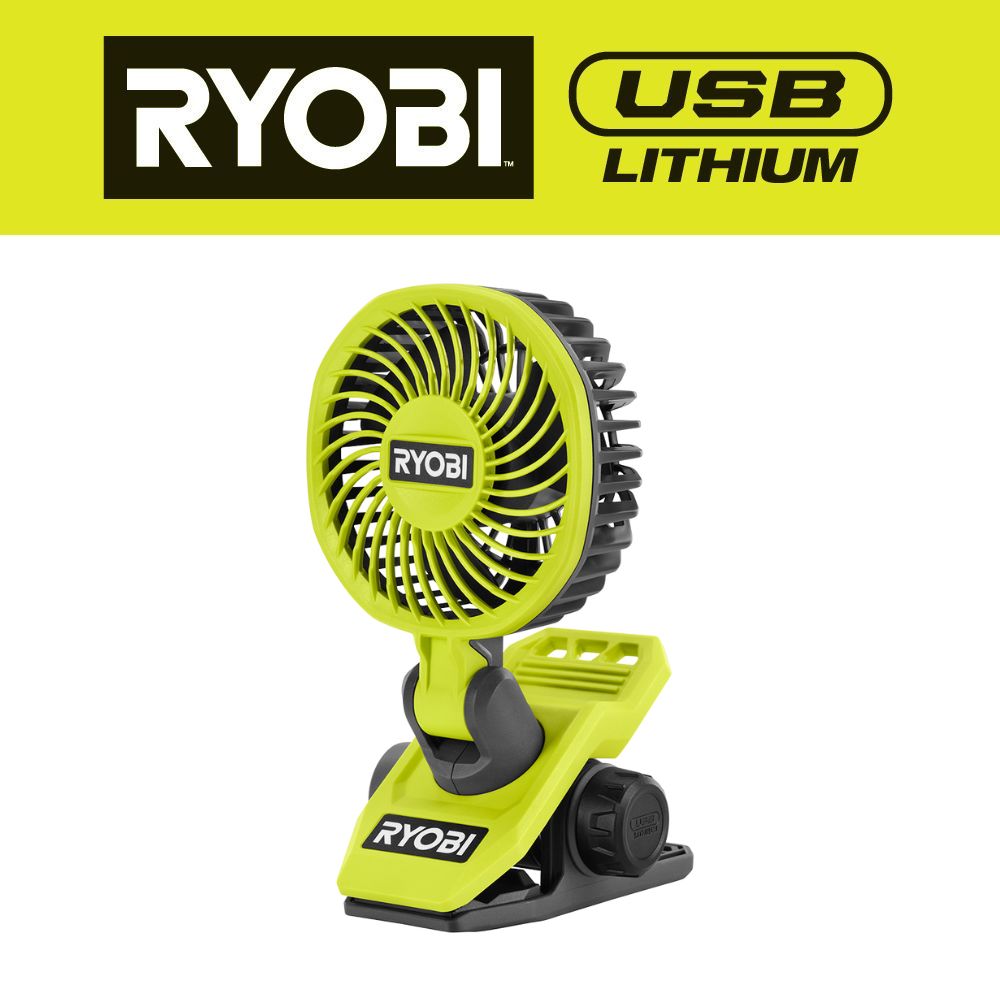 Usb lithium clamp fan kit ryobi tools