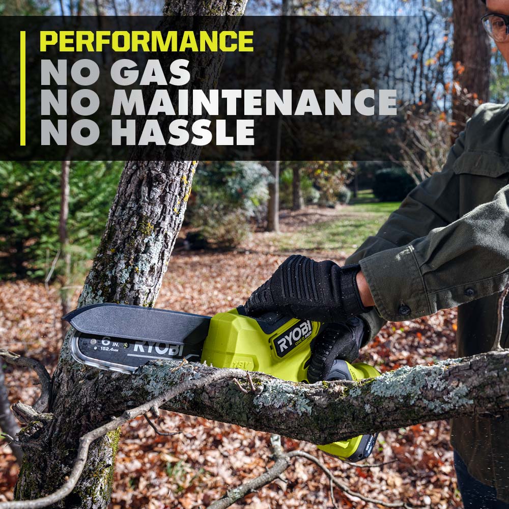 Ryobi One+ 8 in. 18-Volt Lithium-Ion Battery Pruning Chainsaw (Tool-Only) 