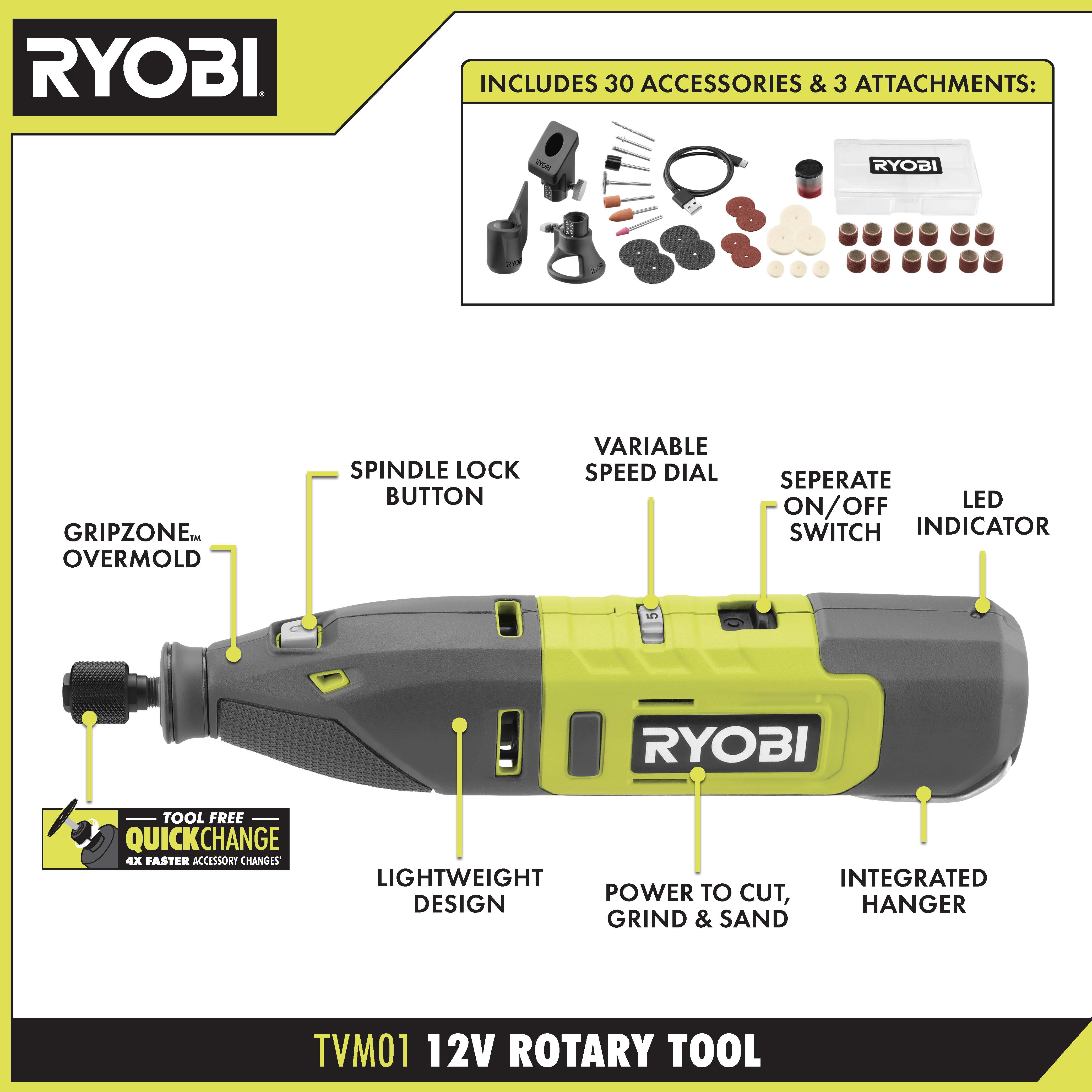 12V Cordless Rotary Tool Kit - RYOBI Tools
