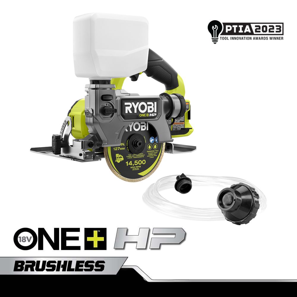 18V ONE+ BRUSHLESS 5" HANDHELD TILE/MASONRY SAW - RYOBI Tools