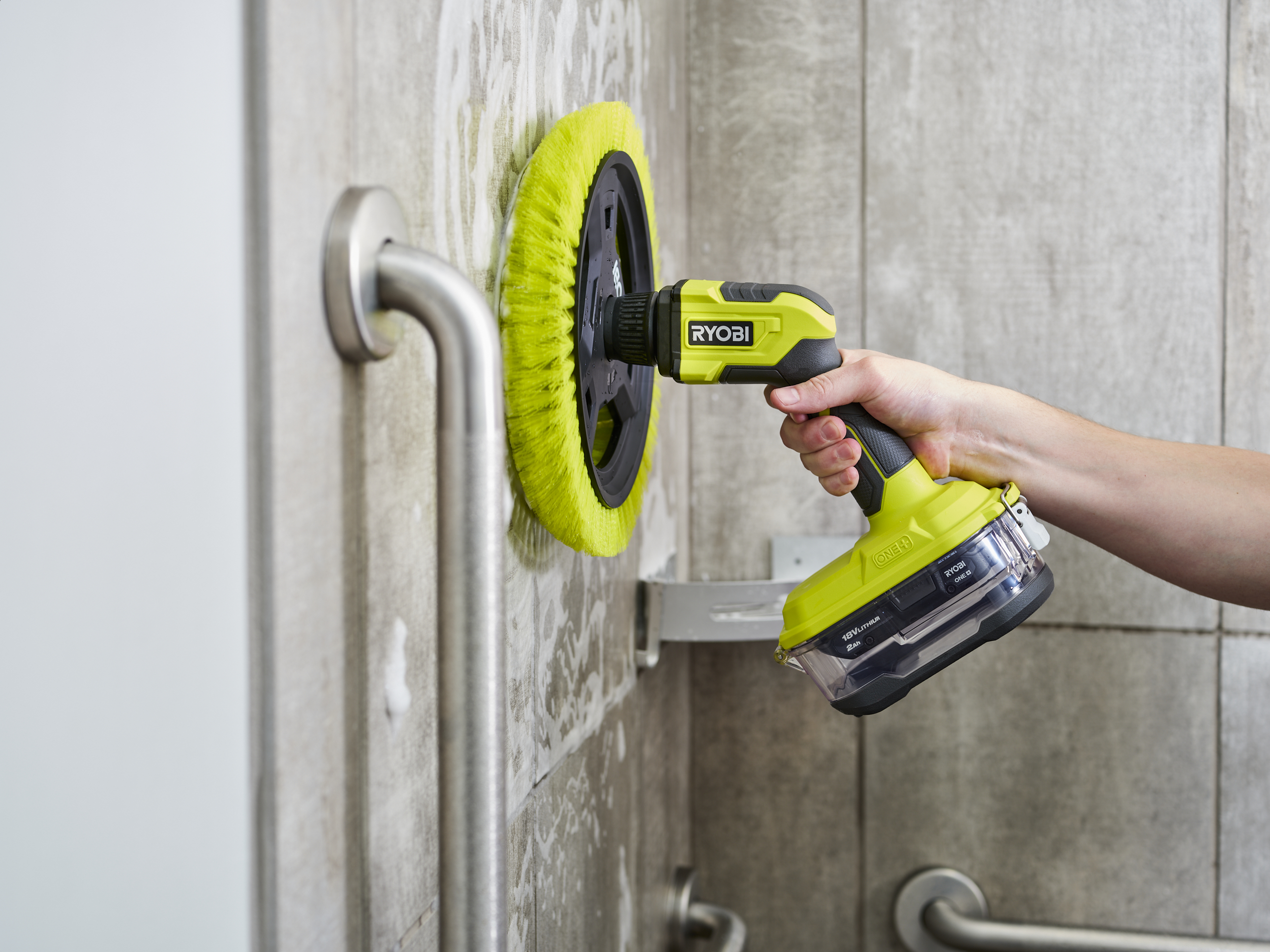 RYOBI ONE+ 18V Cordless Power Scrubber (Tool Only) P4510 - The Home Depot