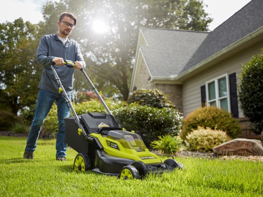 Push button lawn discount mowers