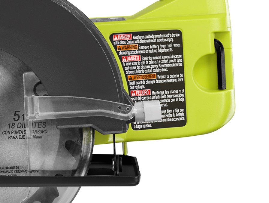 Ryobi P506 One+ Lithium Ion 18V 5 1/2 Inch 4,700 RPM Cordless Circular Saw  with Laser Guide and Carbide-Tipped Blade (Battery Not Included, Power Tool  Only) green full size 