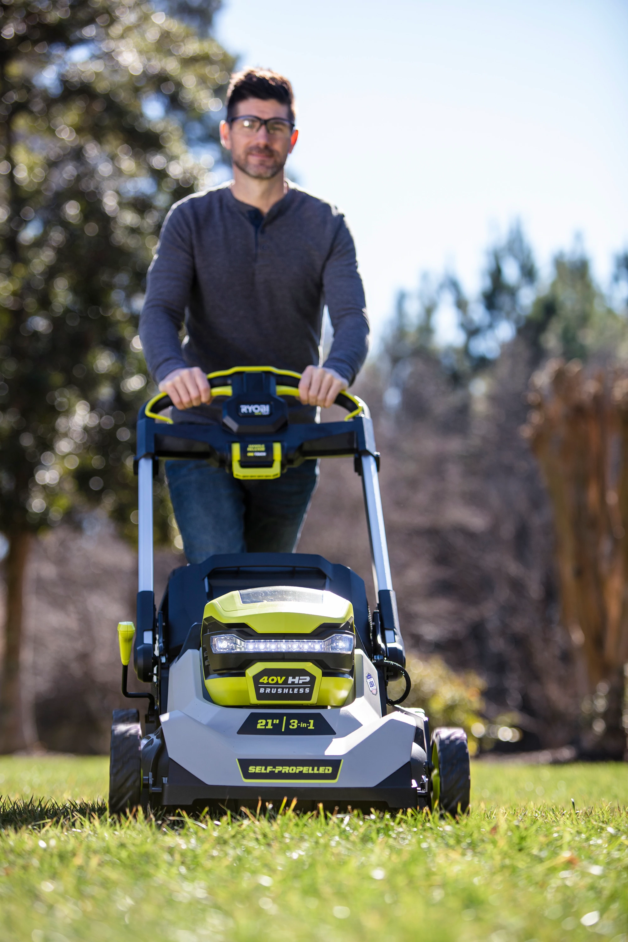 Ryobi battery self propelled deals lawn mower