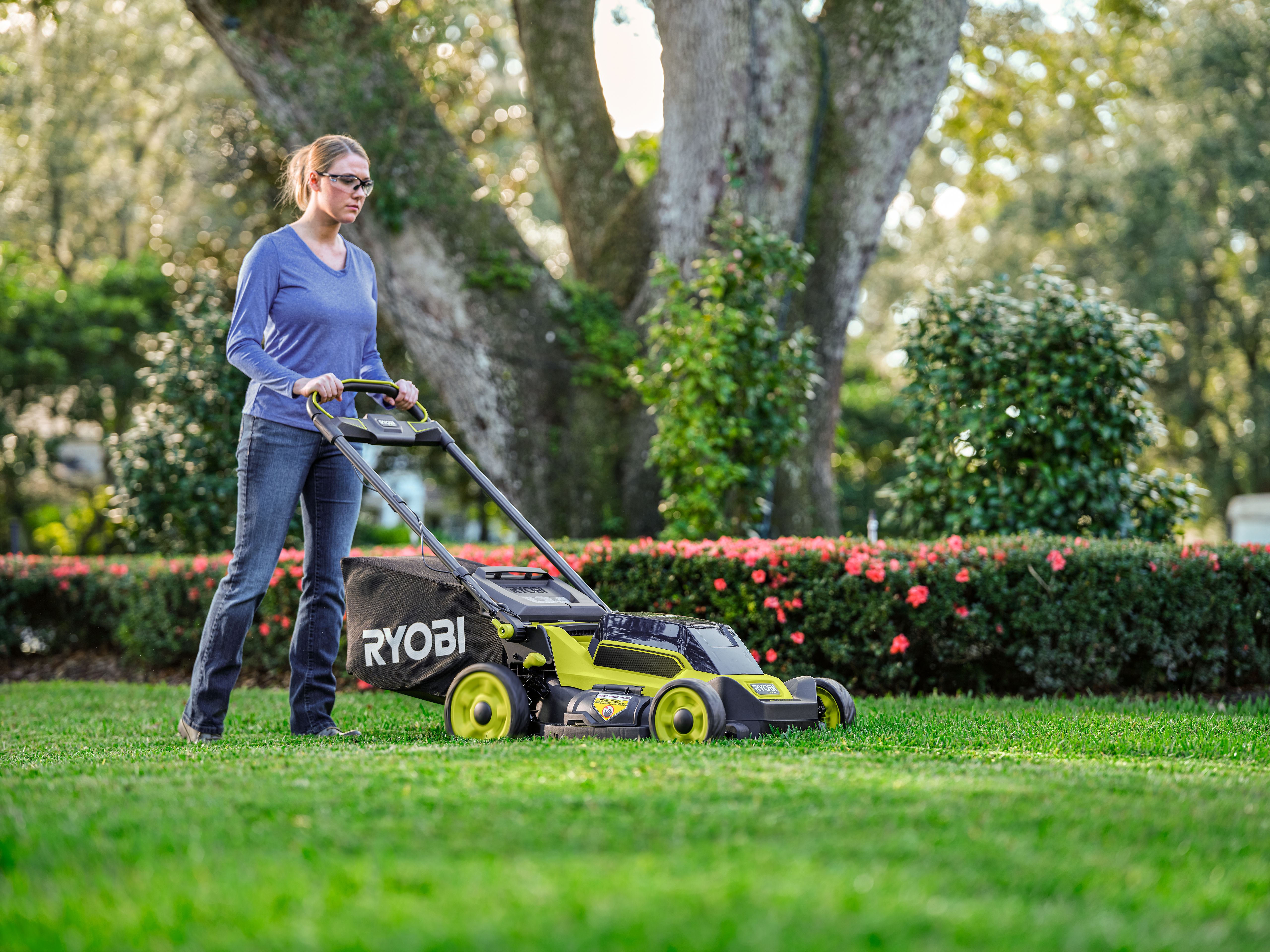 Ryobi 20 40v brushless mower hot sale