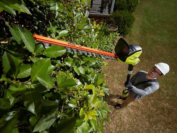 Ryobi cordless extended on sale reach hedge trimmer