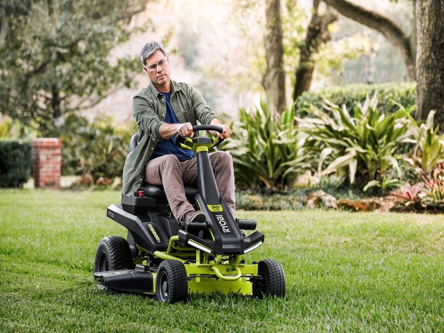 30 50 AH Electric Riding Lawn Mower - RYOBI Tools