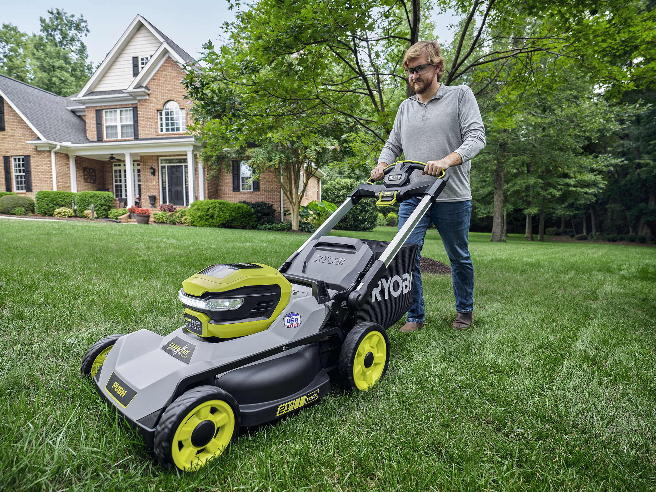 Ryobi battery discount lawn mower 40v