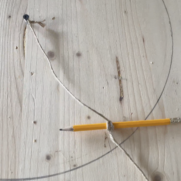 Tracing a circle onto wood