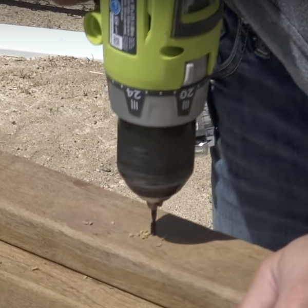 Drilling through the wood
