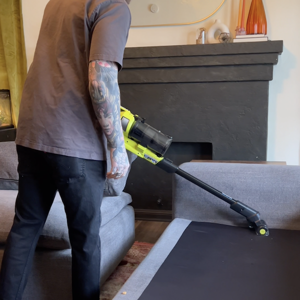 vacuuming couch