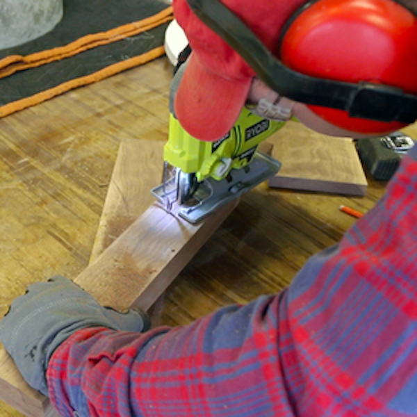 cutting out wood base