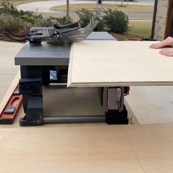 cutting plywood