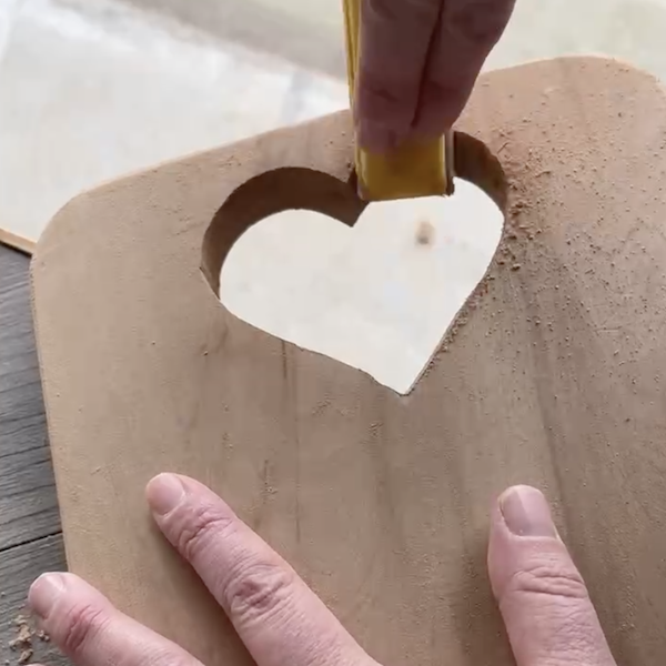 sanding heart shape