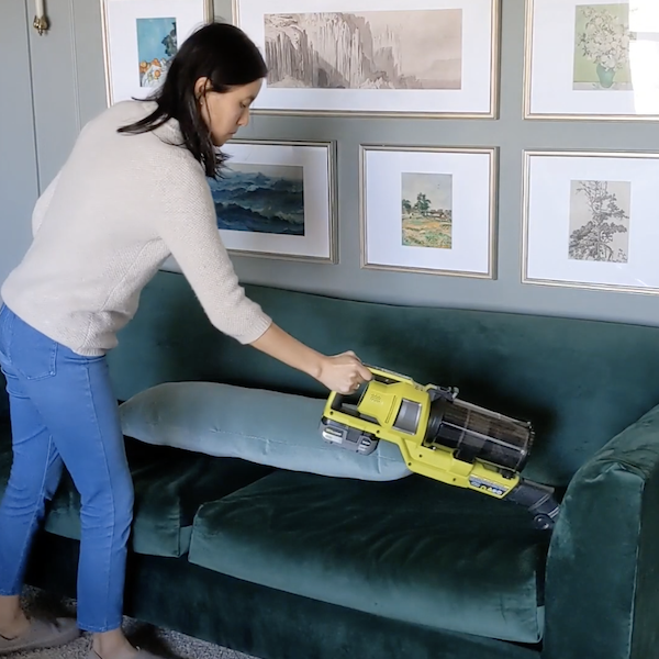 cleaning up couch 