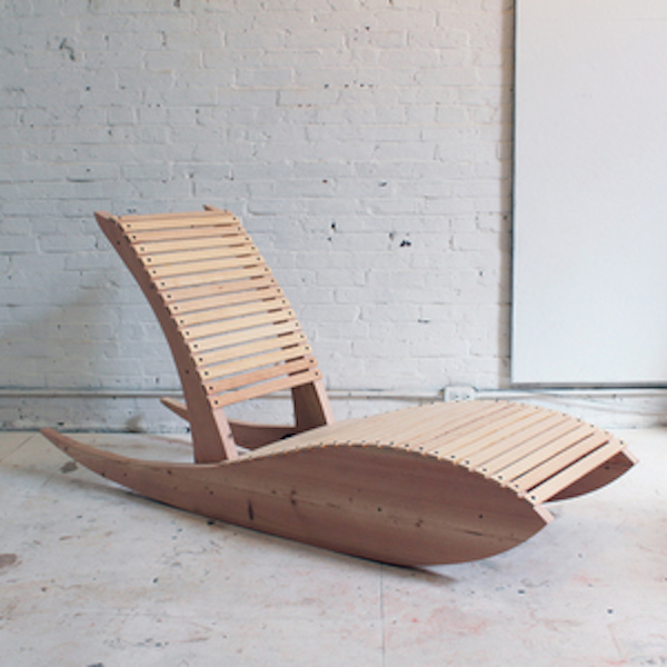 Finished rocking lounge chair