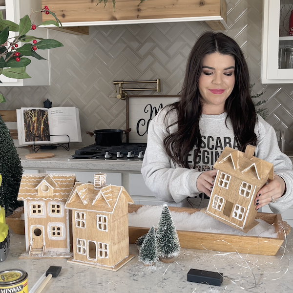 gingerbread house set up