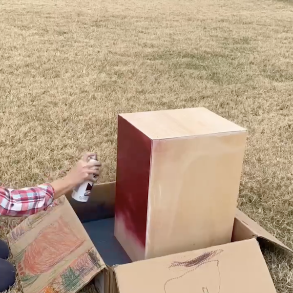 spray painting boxes