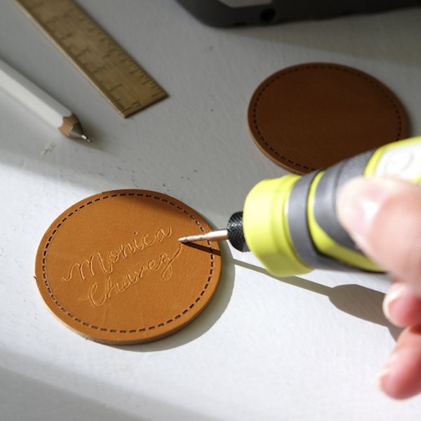 Engraving leather tag