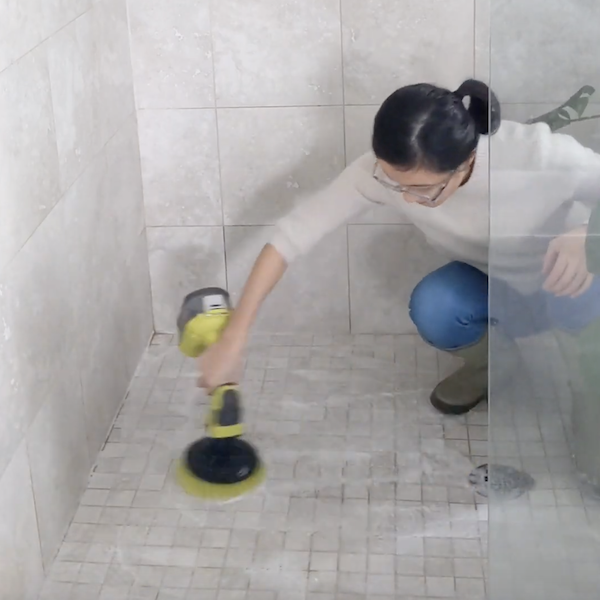 cleaning shower tiles