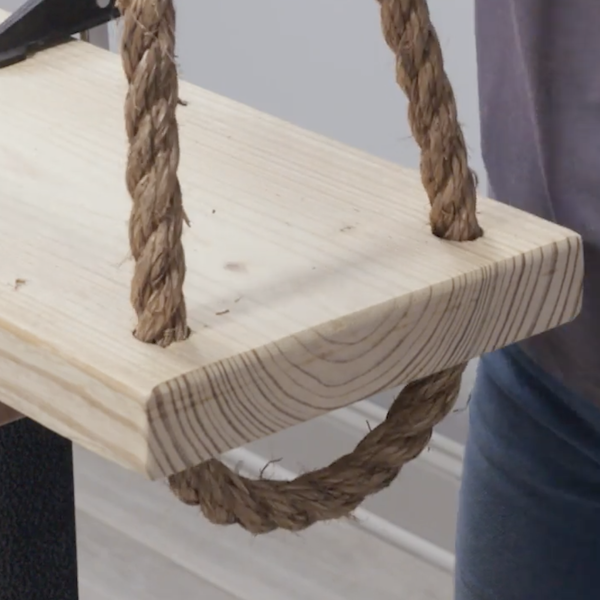 Rope threaded through swing