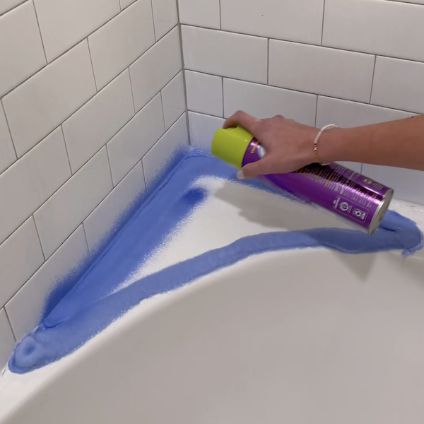 applying cleaning solution all over