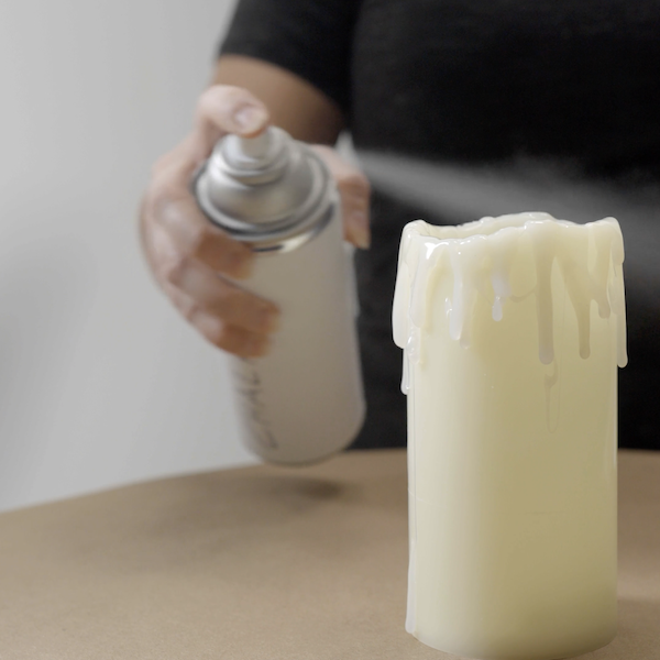 Spray painting flameless candles