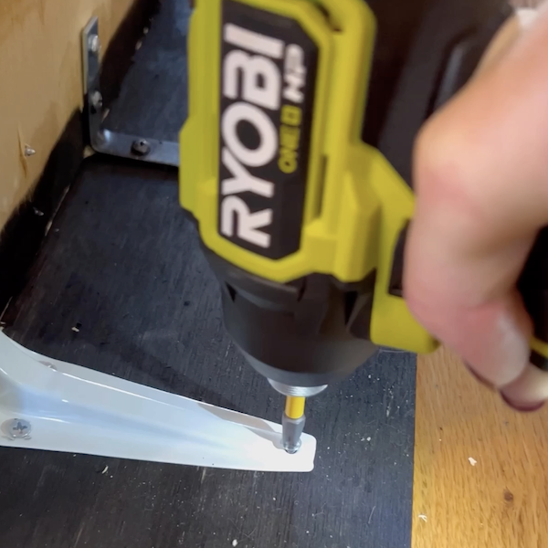 Attach l-brackets to the wood