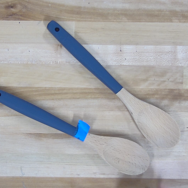 Taped off wooden spoons