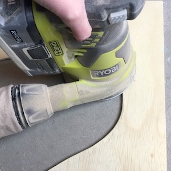 sanding the wood