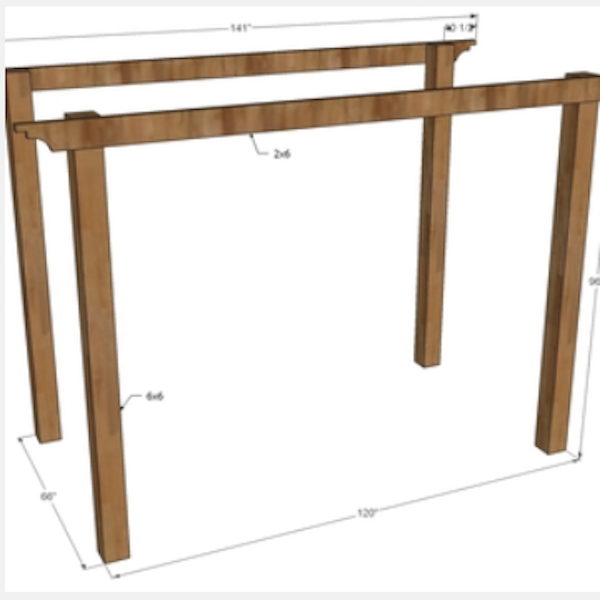 sketch of rafters put together
