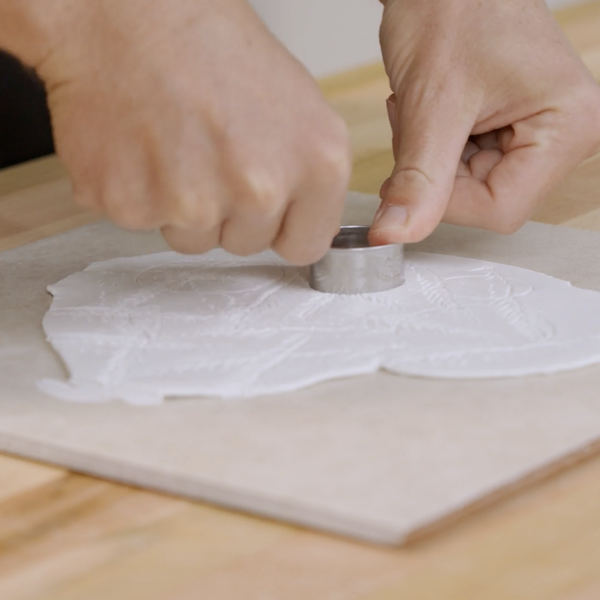cutting out clay